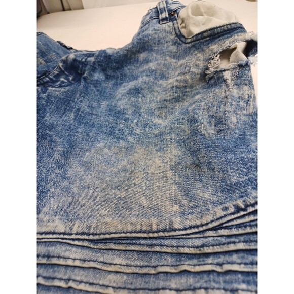 WT 02 Pants Mens Blue Denim Jeans Distressed Acid Wash Cotton Blend 42x32 - Picture 8 of 8